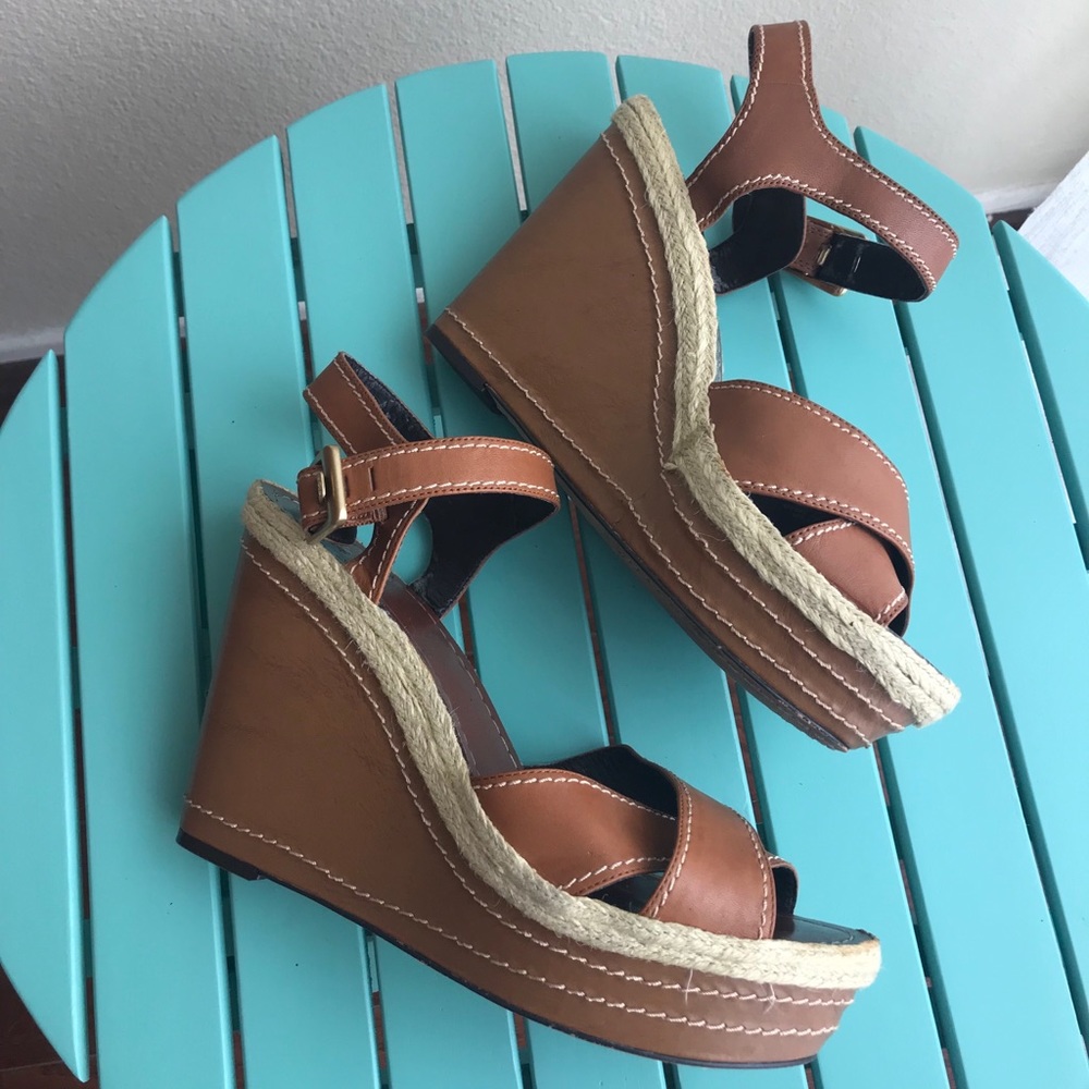 Vince Camuto Tan Leather Wedges